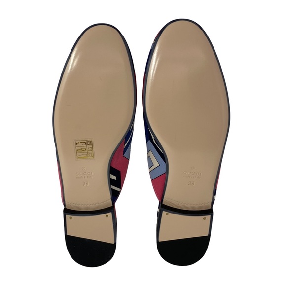 NWT GUCCI Princetown GG Wallpaper-print Satin Loafers In Pink 39 - Picture 7 of 11